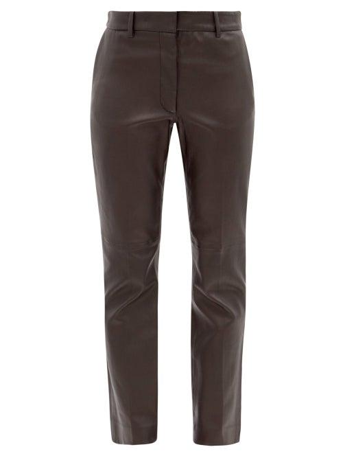 Matchesfashion.com Joseph - Coleman Leather Straight-leg Trousers - Womens - Black