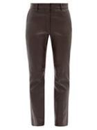 Matchesfashion.com Joseph - Coleman Leather Straight-leg Trousers - Womens - Black