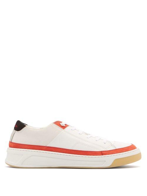 Matchesfashion.com Buscemi - Prodigy Low Top Leather And Suede Trainers - Mens - Red White