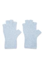 Khaite - Beatrix Fingerless Cashmere Gloves - Womens - Light Blue
