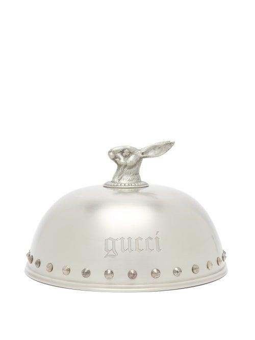 Unisex Homeware Gucci - Rabbit-head Silver-plated Cloche - Silver
