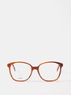 Celine Eyewear - Oversized Round Acetate Glasses - Womens - Brown Multi