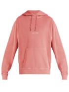 Matchesfashion.com Saint Laurent - Logo Print Washed Hooded Sweatshirt - Mens - Pink