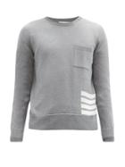 Matchesfashion.com Thom Browne - Four-bar Patch-pocket Wool Sweater - Mens - Grey