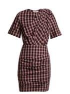 Isabel Marant Étoile Oria Tartan Ruched Cotton Dress
