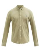 Matchesfashion.com Polo Ralph Lauren - Custom Logo-embroidered Cotton-mesh Shirt - Mens - Dark Green