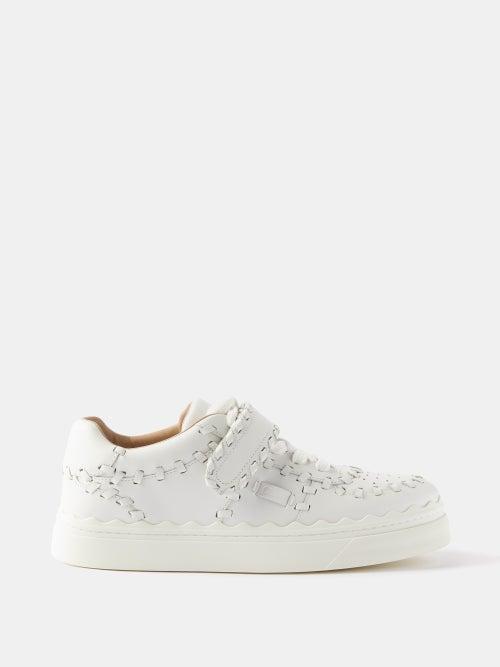 Chlo - Lauren Whipstitched Leather Trainers - Womens - White