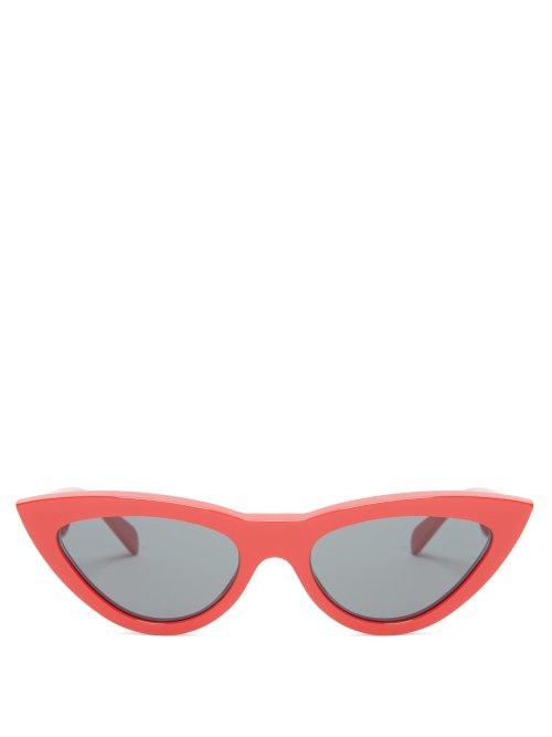 Matchesfashion.com Celine Eyewear - Cat Eye Acetate Sunglasses - Womens - Red