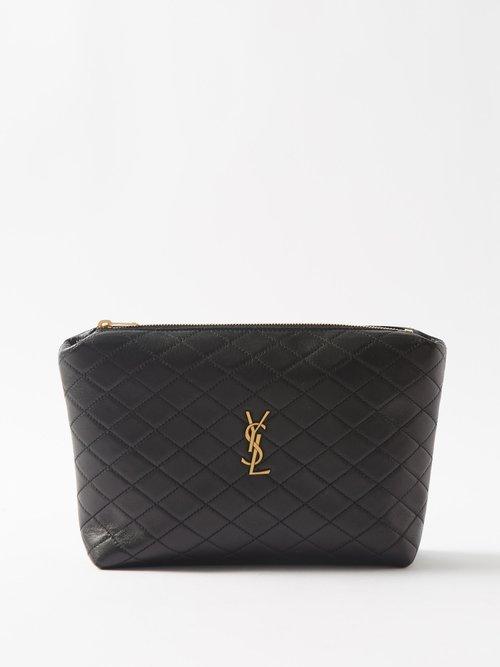 Saint Laurent - Gaby Quilted-leather Pouch - Womens - Black