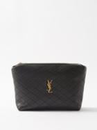 Saint Laurent - Gaby Quilted-leather Pouch - Womens - Black