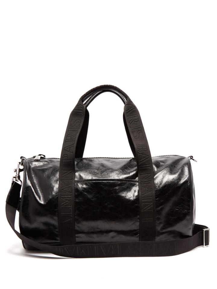Balmain Debossed-logo Leather Holdall