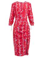 Matchesfashion.com Altuzarra - Oriana Floral Print Silk Dress - Womens - Pink Multi