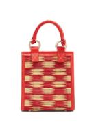 Matchesfashion.com Heimat Atlantica - G Mini Leather-trimmed Woven-reed Tote - Womens - Red Multi