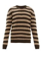 Matchesfashion.com The Gigi - Jeremy Striped Wool Blend Sweater - Mens - Khaki Multi
