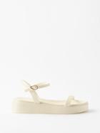 Ancient Greek Sandals - Iris Leather Flatform Sandals - Womens - Off White