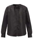 Matchesfashion.com Edward Crutchley - V-neck Silk-satin Shirt - Mens - Black