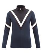 Matchesfashion.com Toni Sailer - Hedda Striped Quarter-zip Thermal Top - Womens - Dark Blue