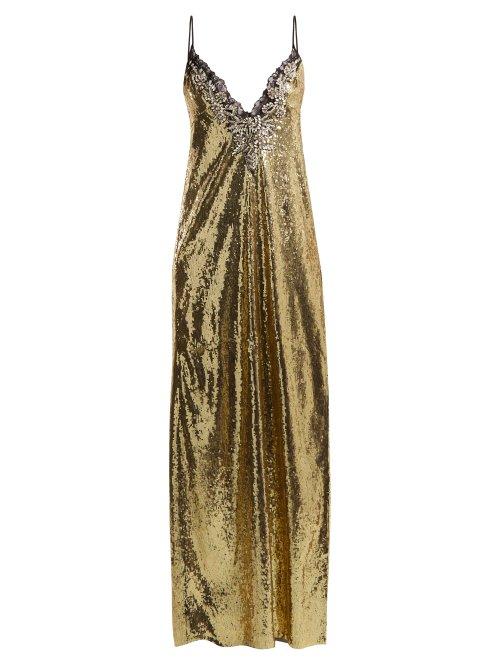 Matchesfashion.com Dundas - Sequin And Crystal Embellished Gown - Womens - Black Gold