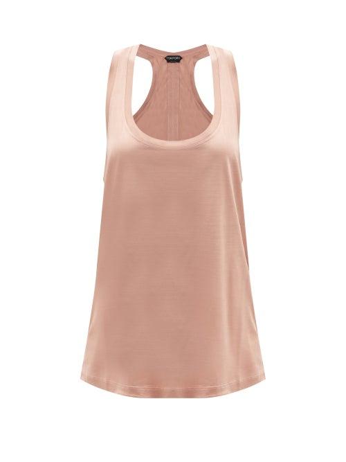 Tom Ford - Silk-jersey Tank Top - Womens - Light Pink