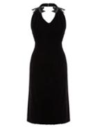 Matchesfashion.com William Vintage - Dior 1957 Halterneck Velvet Knee Length Dress - Womens - Black