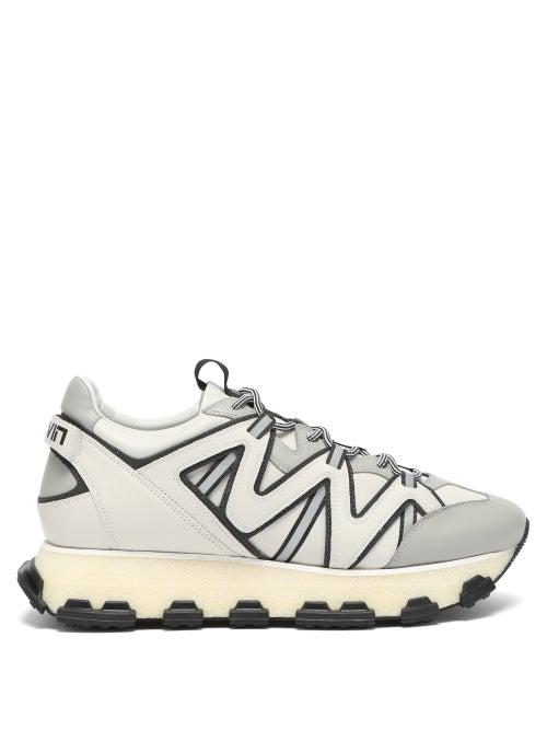 Matchesfashion.com Lanvin - Lightening Panelled Leather Trainers - Mens - White Multi