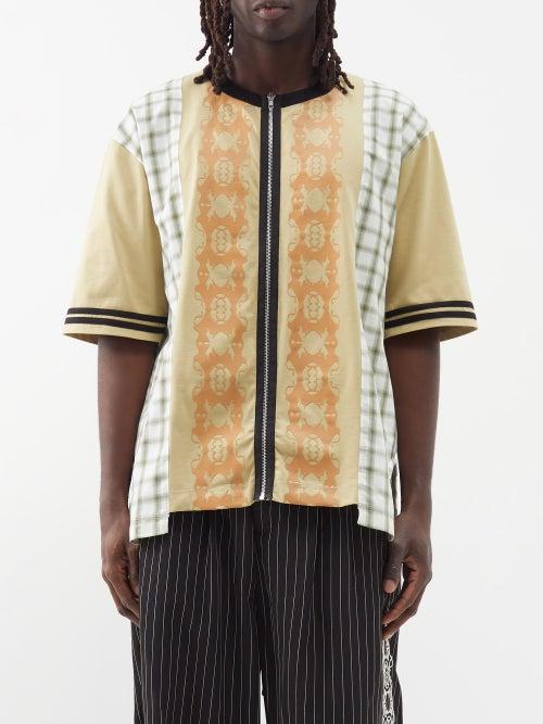 Youths In Balaclava - Zip-up Cotton Trucker Shirt - Mens - Dark Beige