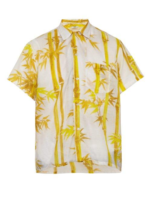 Matchesfashion.com Bode - Bamboo Print Voile Bowling Shirt - Mens - White