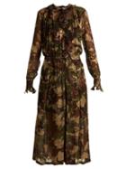 Matchesfashion.com Preen By Thornton Bregazzi - Lucinda Camouflage Print Hammered Silk Dress - Womens - Multi