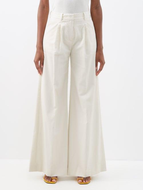 Bella Freud - Bowie Corduroy Wide-leg Trousers - Womens - Ivory