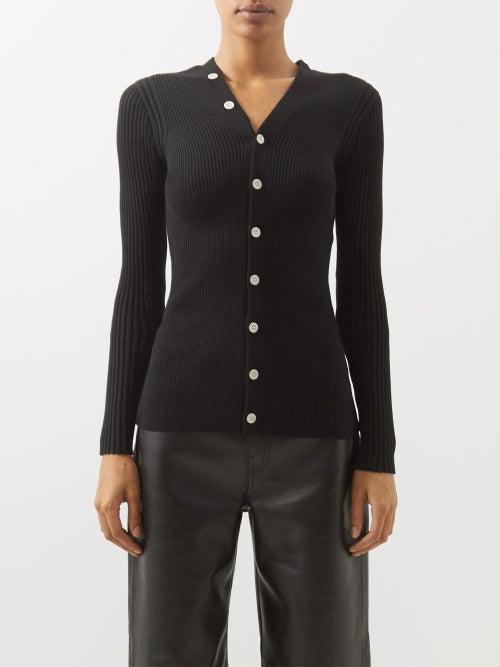 Proenza Schouler White Label - Cutout Cotton-blend Cardigan - Womens - Black