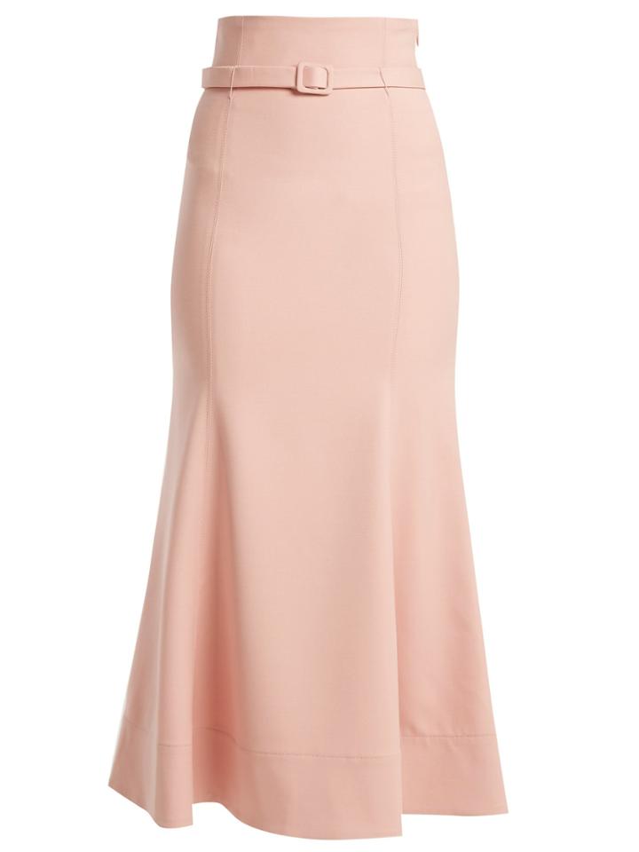 Gabriela Hearst Severino Wool Crepe Midi Skirt