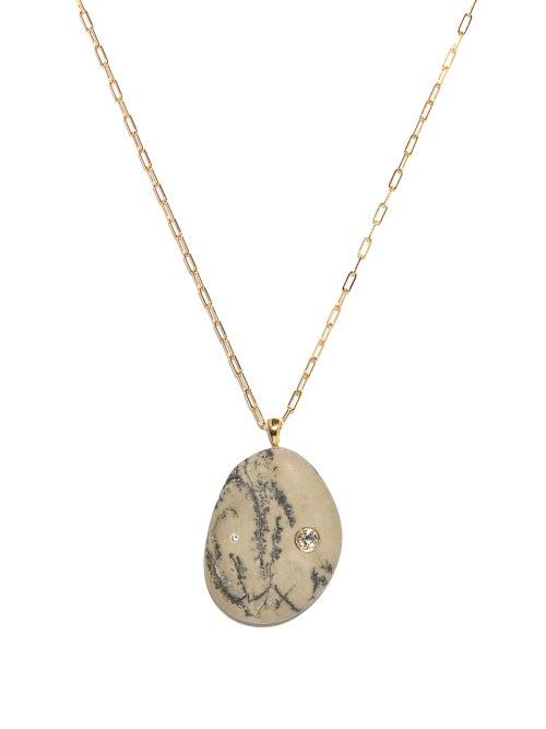 Matchesfashion.com Cvc Stones - Laguna Diamond & 18kt Gold Pendant Necklace - Womens - Grey