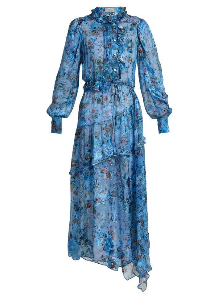 Preen By Thornton Bregazzi Lotty Silk-blend Devor-satin Dress