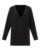 Lisa Yang - Victoria V-neck Oversized Cashmere Sweater - Womens - Black