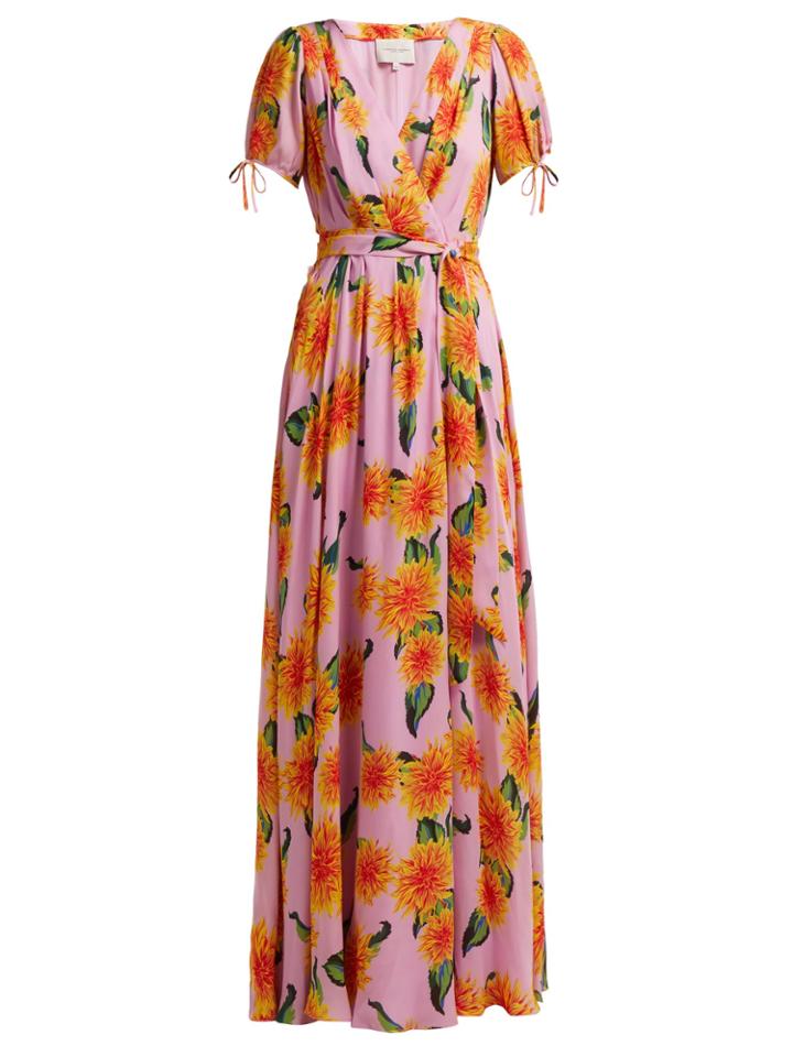 Carolina Herrera Dahlia-print Silk Gown