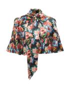 The Vampire's Wife - The Mini Crusader Floral-print Silk Cape - Womens - Multi