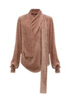 Matchesfashion.com Petar Petrov - Baxley Devor Polka Dot Chiffon Blouse - Womens - Light Pink