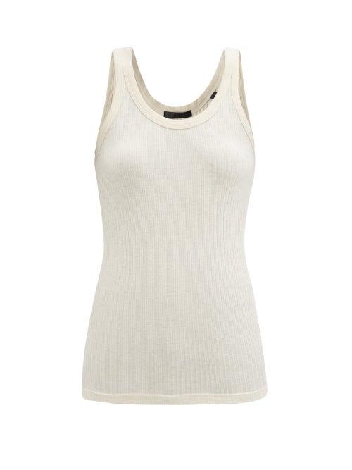 Matchesfashion.com Atm - Scoop-neck Ribbed Micromodal-blend Tank Top - Womens - Beige