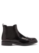 Matchesfashion.com Tod's - Brogue-perforated Leather Chelsea Boots - Womens - Black