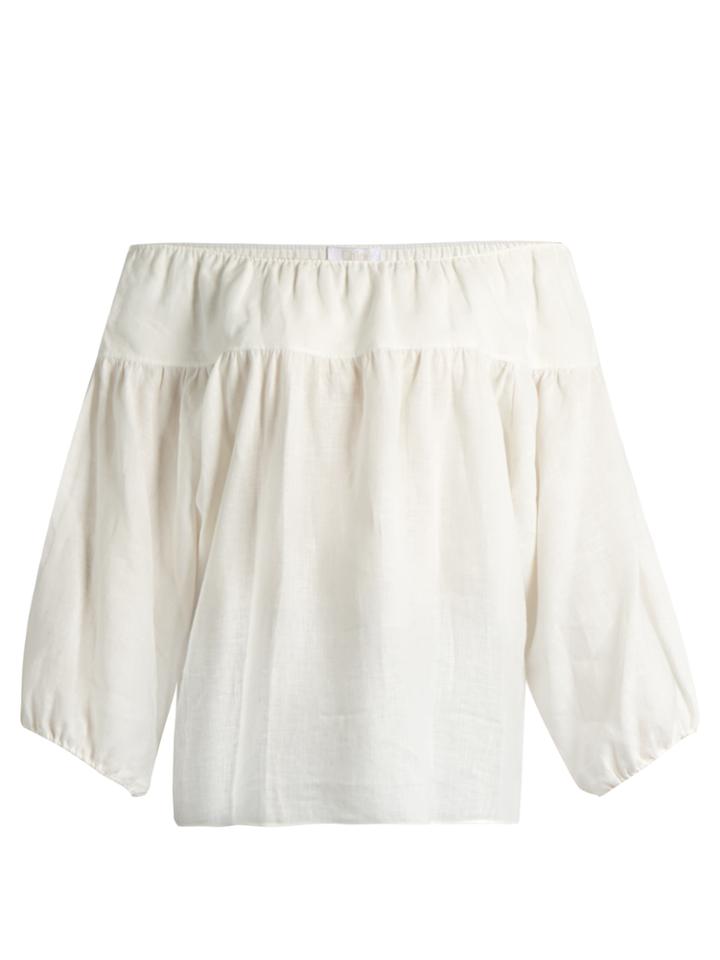 Chloé Off-the-shoulder Linen Top