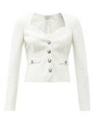 Matchesfashion.com Alessandra Rich - Sweetheart-neckline Wool-blend Jacket - Womens - White