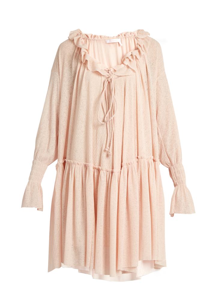 See By Chloé Ruffled Stretch Gauze-jersey Dress