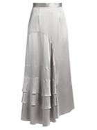Roksanda Vostell Tiered-panel Satin-crepe Skirt