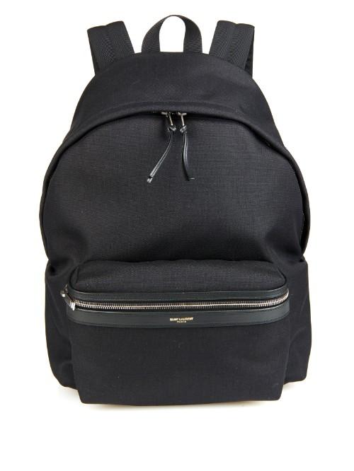 Saint Laurent Canvas And Leather Backpack