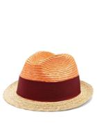 Matchesfashion.com Prada - Bi Colour Straw Hat - Womens - Orange