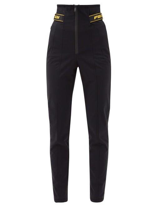 Matchesfashion.com Fendi - High-rise Soft-shell Slim-leg Ski Trousers - Womens - Black
