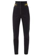 Matchesfashion.com Fendi - High-rise Soft-shell Slim-leg Ski Trousers - Womens - Black
