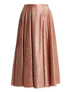 Rochas Floral-jacquard Silk-blend Midi Skirt