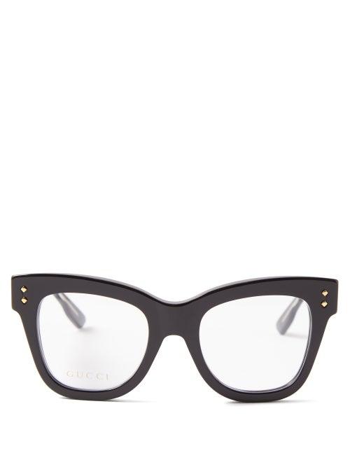 Gucci - Nouvelle Vague Butterfly-frame Acetate Glasses - Womens - Black Clear