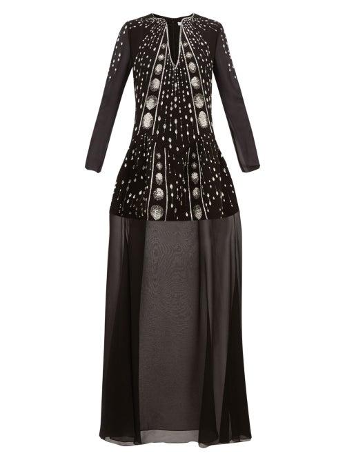 Matchesfashion.com Givenchy - Crystal Embellished Wool Crepe Gown - Womens - Black Multi
